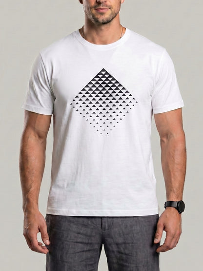 KZZ Men's Geometric Print T-Shirt