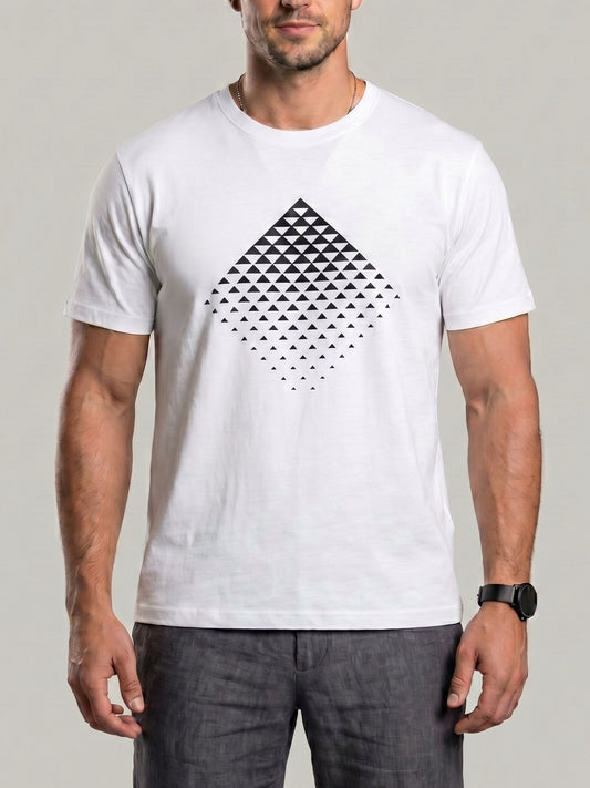 KZZ Men's Geometric Print T-Shirt