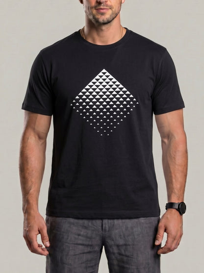 KZZ Men's Geometric Print T-Shirt