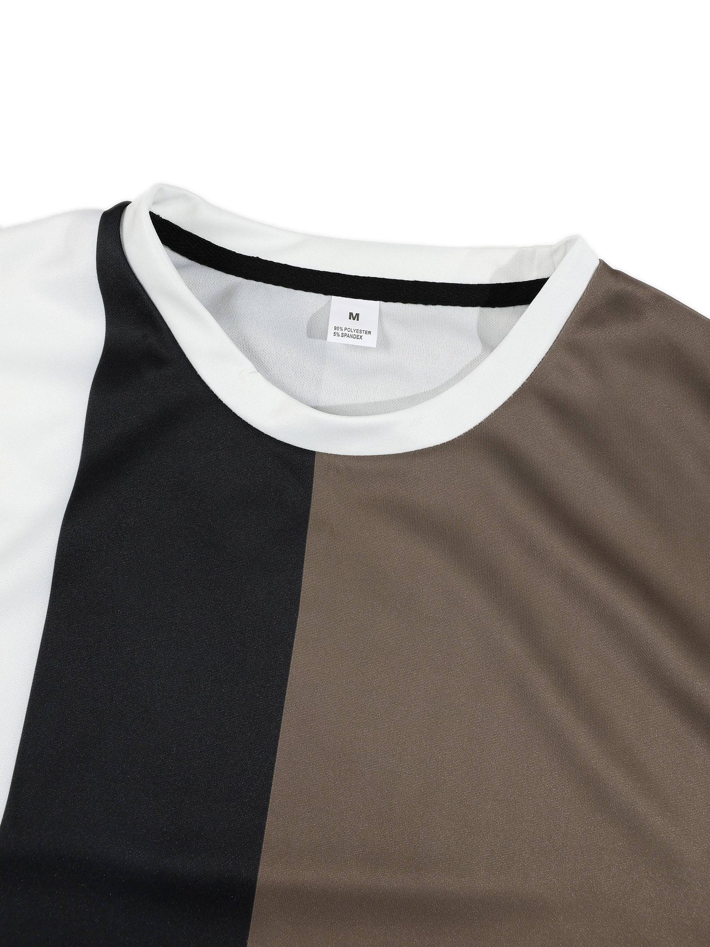 KZZ Color-block geometric print short-sleeve T-shirt and trousers
