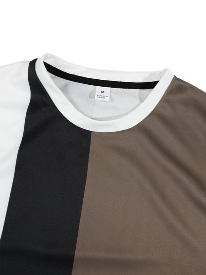 KZZ Color-block geometric print short-sleeve T-shirt and trousers