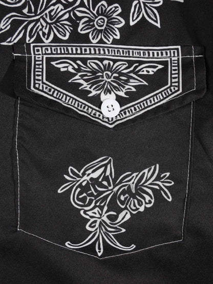 KZZ Men's Vintage Western Long-Sleeve Shirt