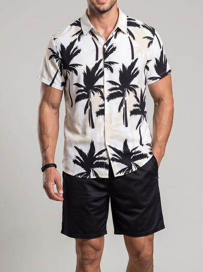 KZZ Hawaiian-style short-sleeved shirt and shorts