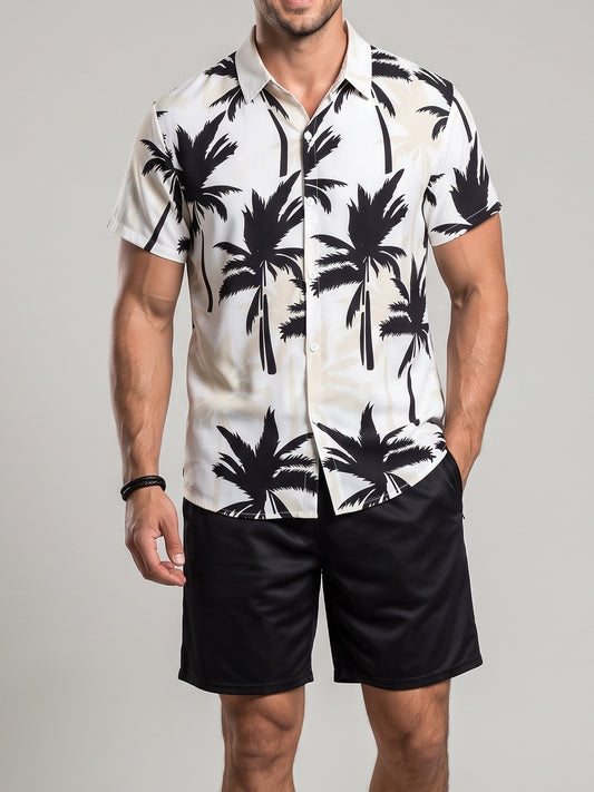 KZZ Hawaiian-style short-sleeved shirt and shorts