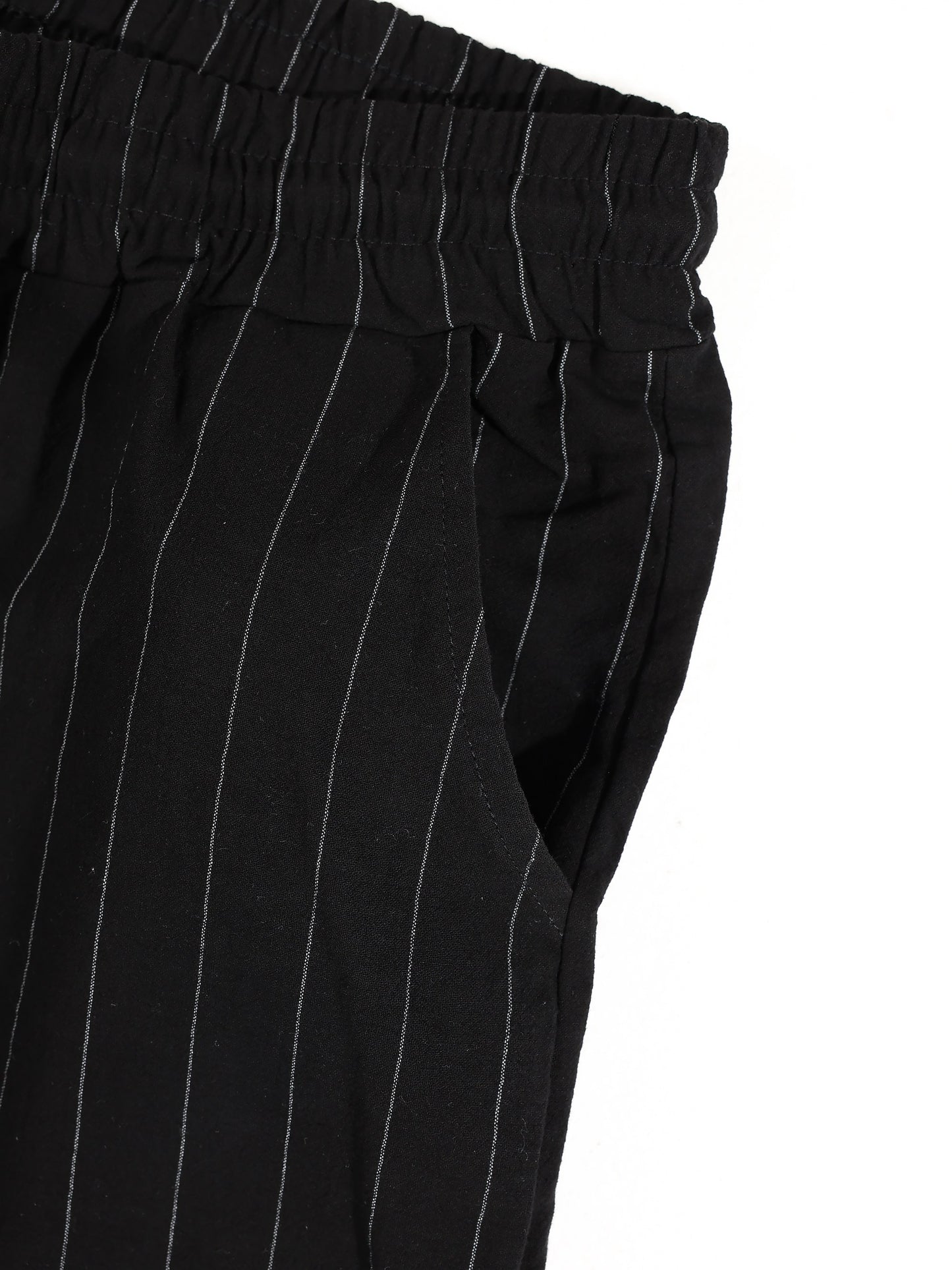 KZZ Men's striped long-sleeve shirt with a stand-up collar and trousers