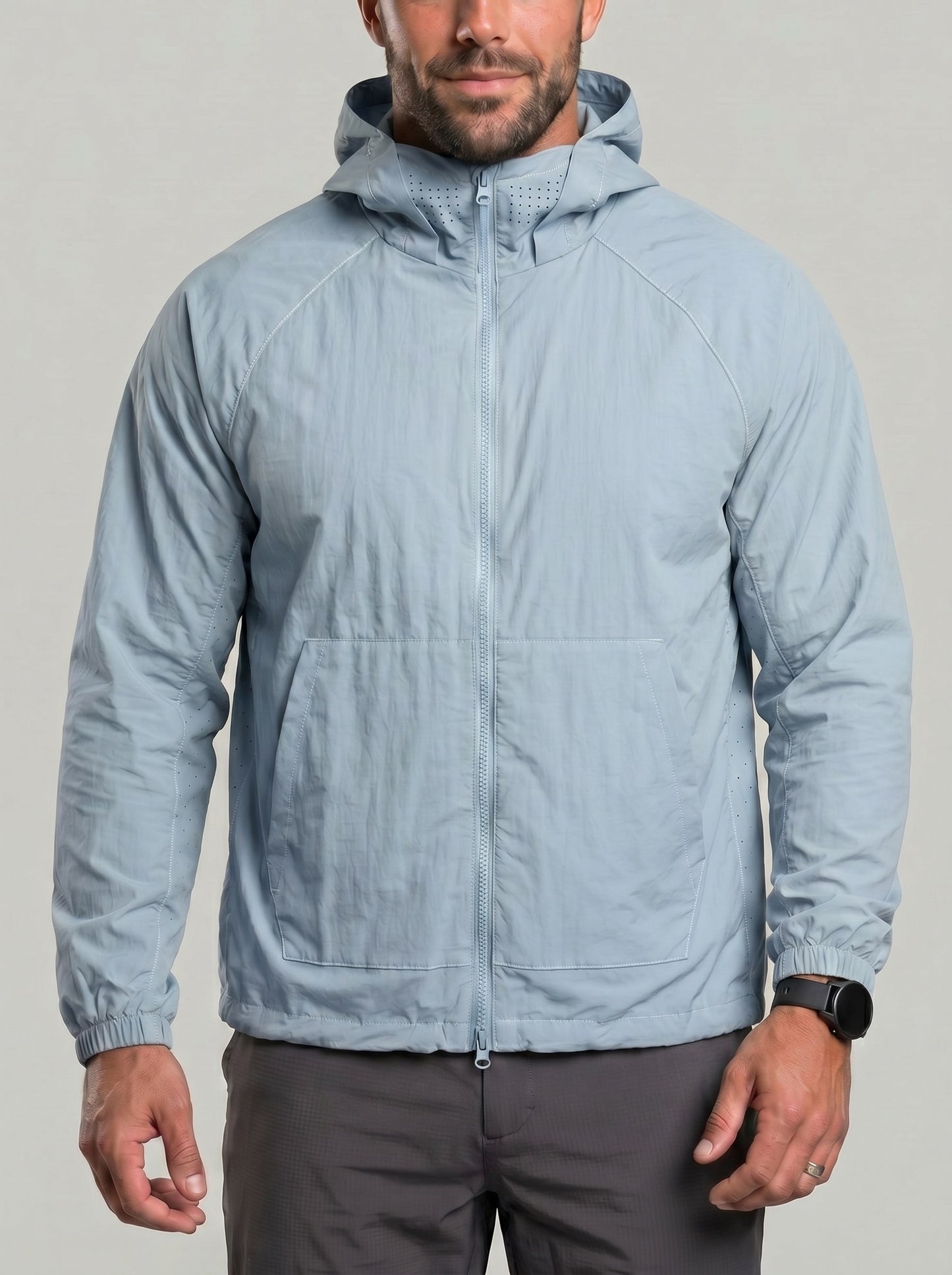 KZZ Men's Summer Quick-Dry Hooded Jacket