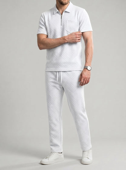 KZZ Short-sleeved polo shirt and drawstring cargo pants
