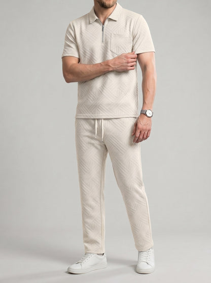 KZZ Short-sleeved polo shirt and drawstring cargo pants