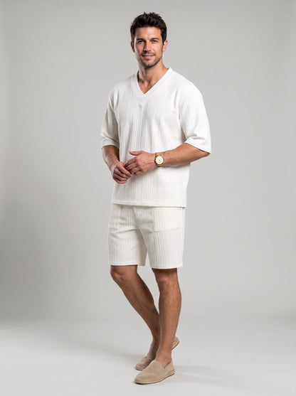 KZZ V-neck short-sleeve T-shirt and shorts