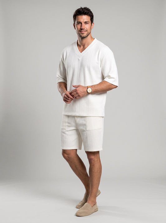KZZ V-neck short-sleeve T-shirt and shorts