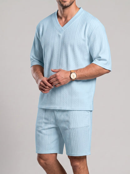 KZZ V-neck short-sleeve T-shirt and shorts