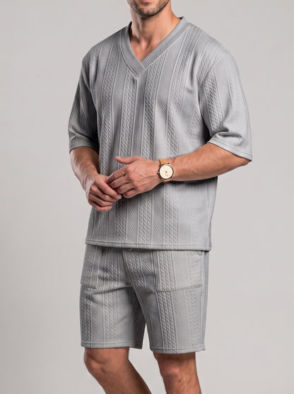 KZZ V-neck short-sleeve T-shirt and shorts