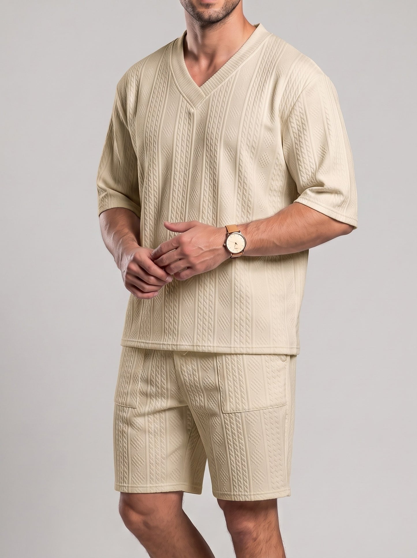 KZZ V-neck short-sleeve T-shirt and shorts