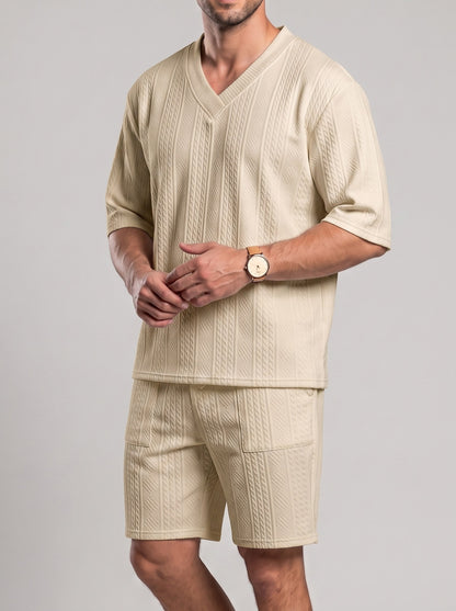 KZZ V-neck short-sleeve T-shirt and shorts