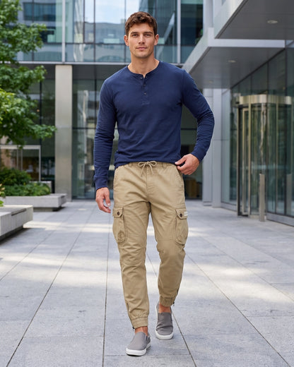 KZZ Men's loose-fitting casual work pants