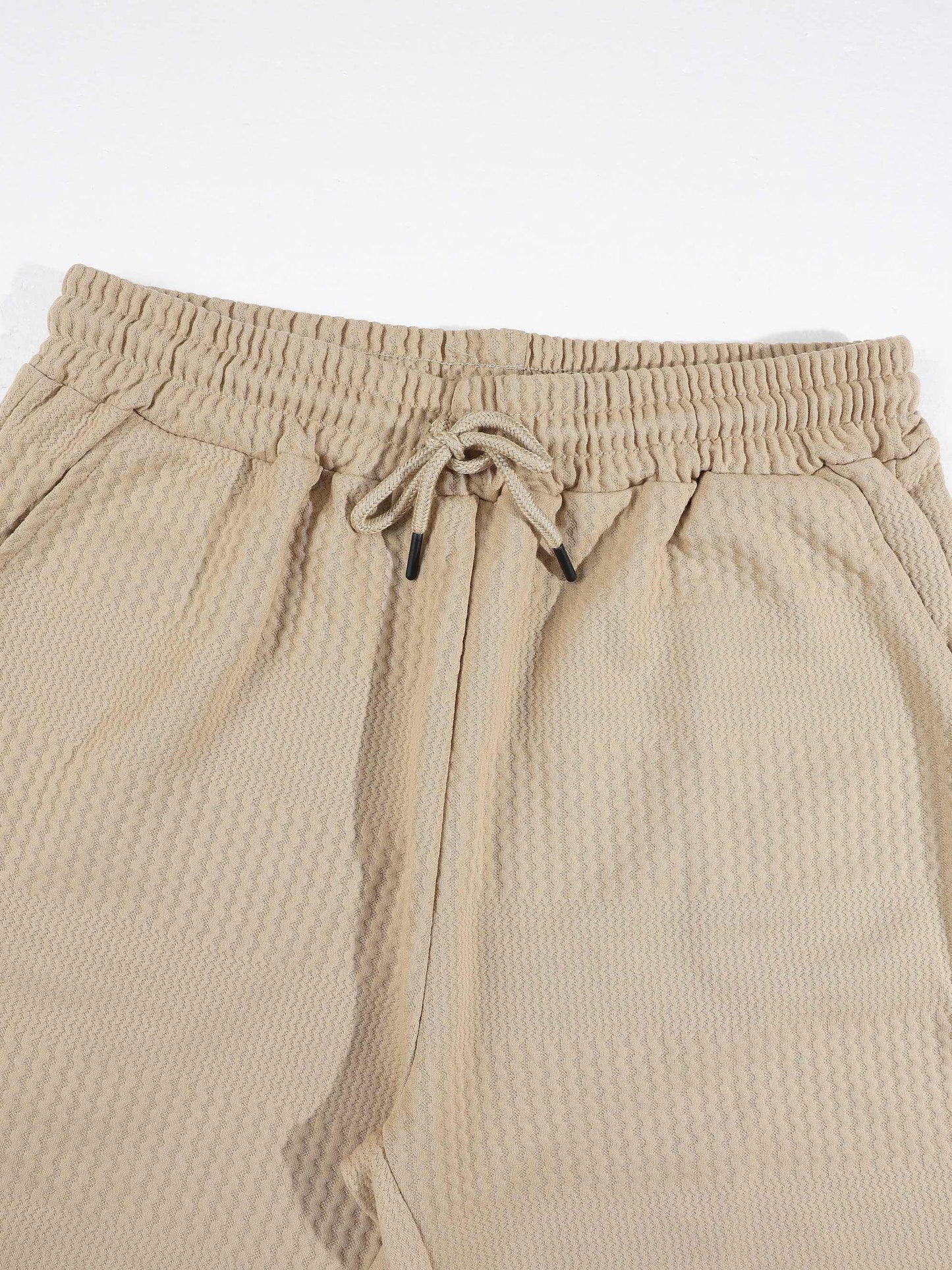 KZZ Casual slim-fit polo shirt and drawstring shorts