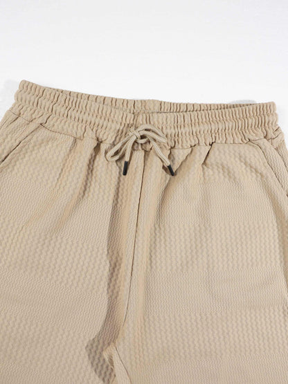 KZZ Casual slim-fit polo shirt and drawstring shorts