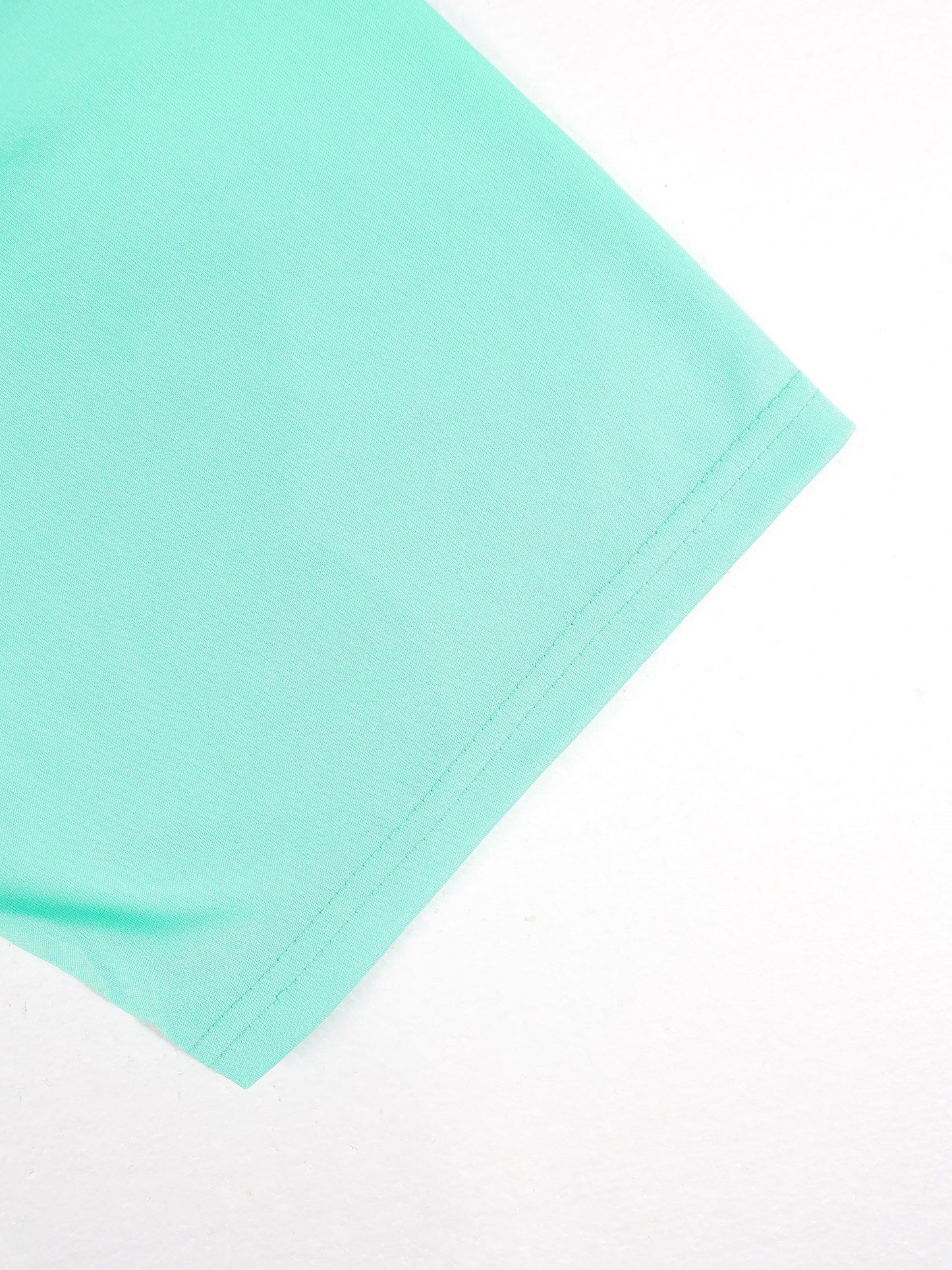 KZZ Collarless half-zip short-sleeve top and elastic-waist shorts