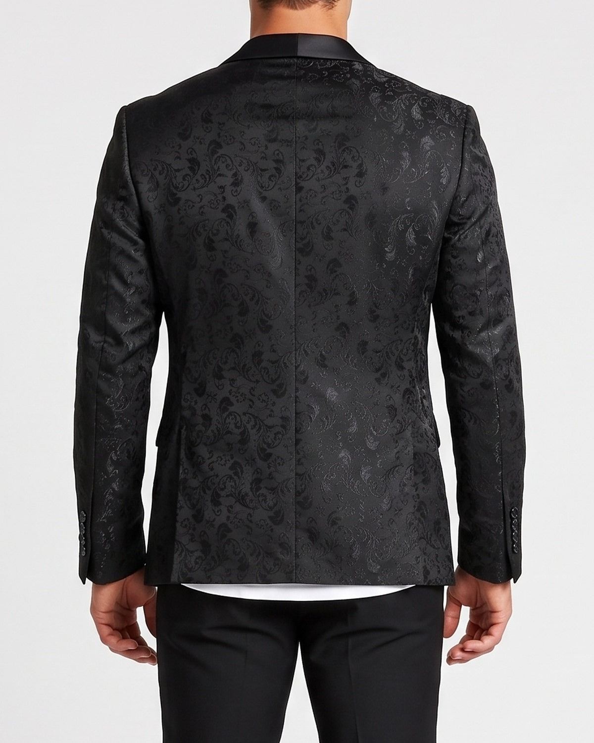 KZZ Men's Slim Fit Printed Suit Jacket