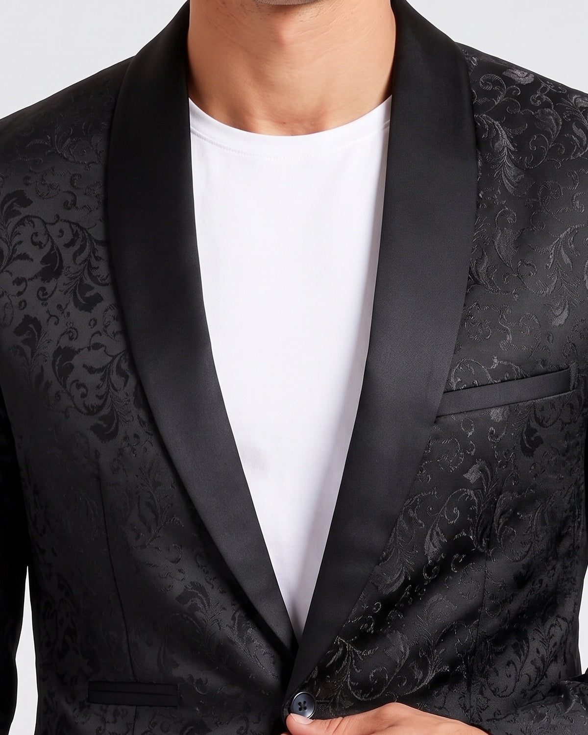 KZZ Men's Slim Fit Printed Suit Jacket