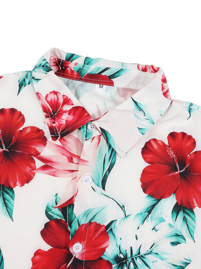 KZZ Men's Hawaiian-Print Two-Piece Set
