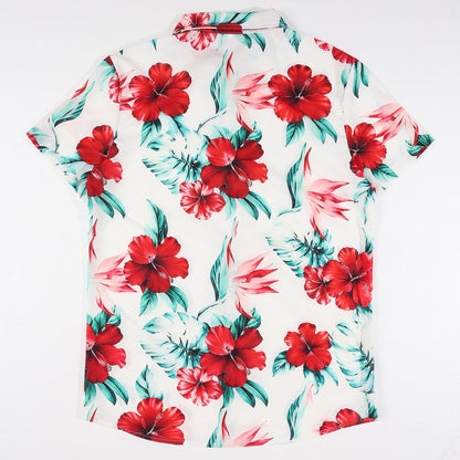 KZZ Men's Hawaiian-Print Two-Piece Set