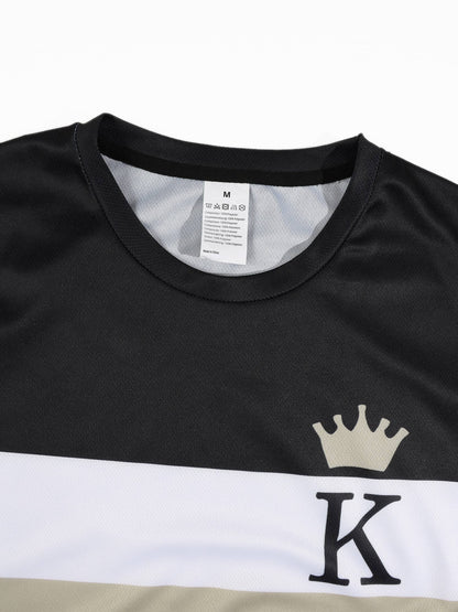 KZZ Men's Printed Short-Sleeve Shirt and Shorts Set