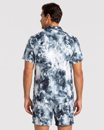 KZZ Tie-dye short-sleeve shirt and shorts set