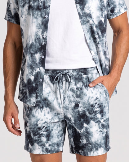KZZ Tie-dye short-sleeve shirt and shorts set