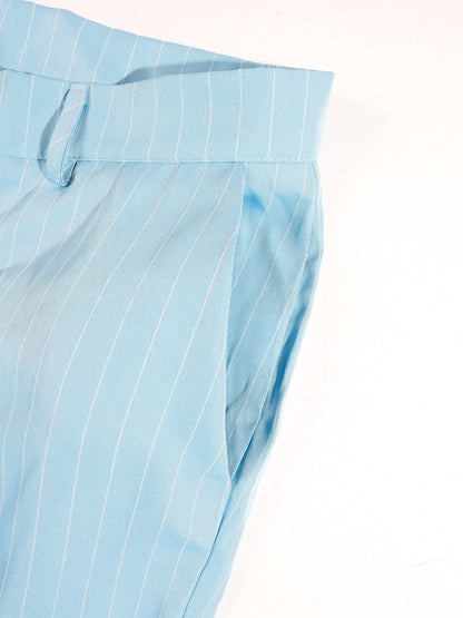 KZZ British-style striped double-breasted blazer and trousers