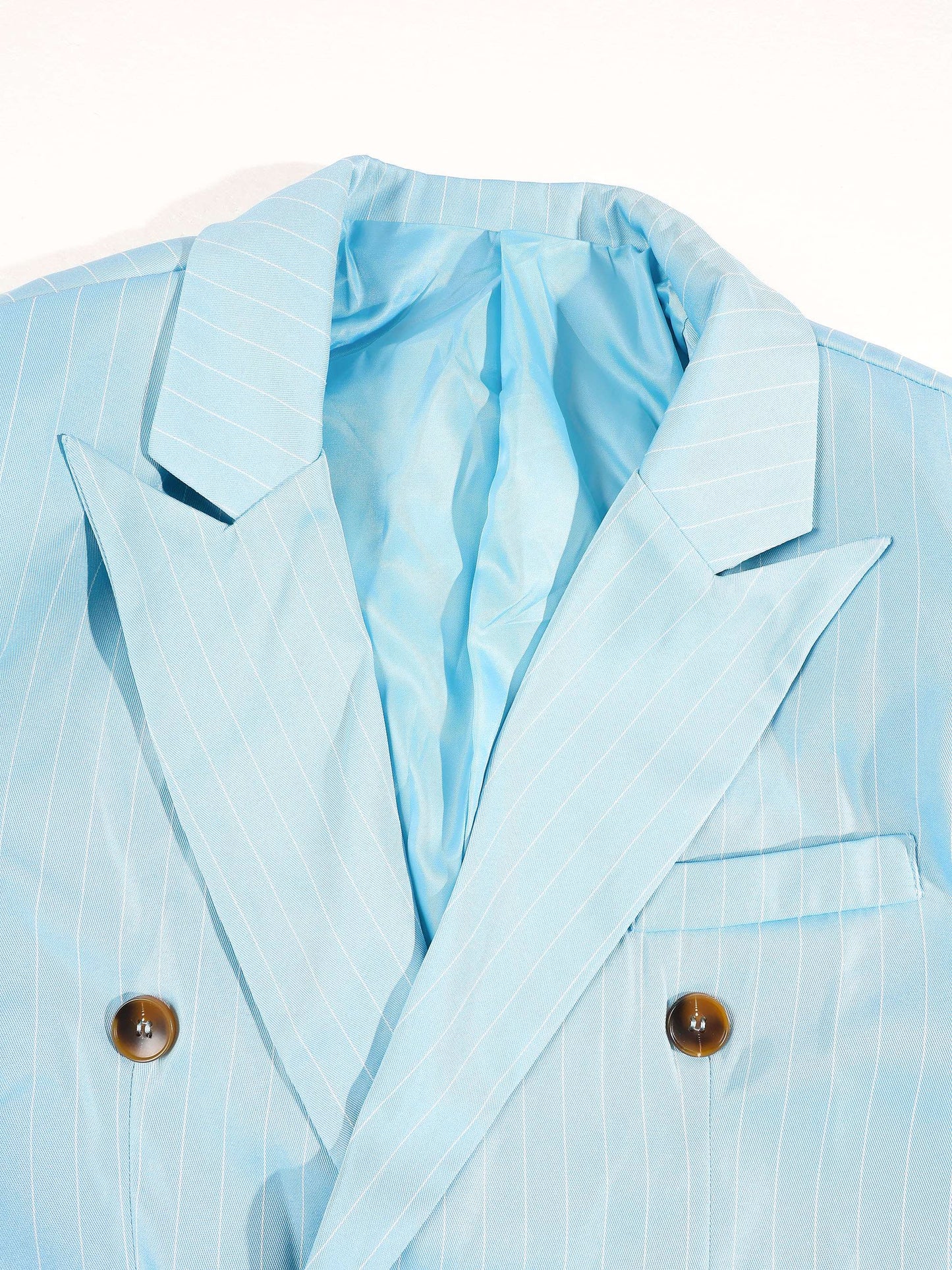 KZZ British-style striped double-breasted blazer and trousers
