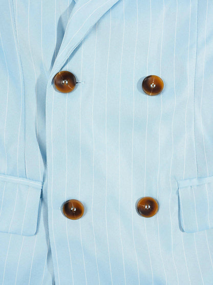 KZZ British-style striped double-breasted blazer and trousers