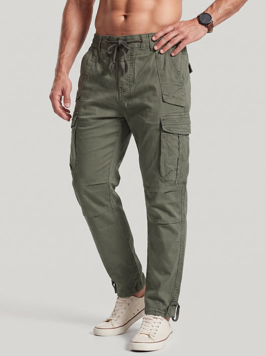 KZZ Men's Vintage Multi-Pocket Cargo Pants