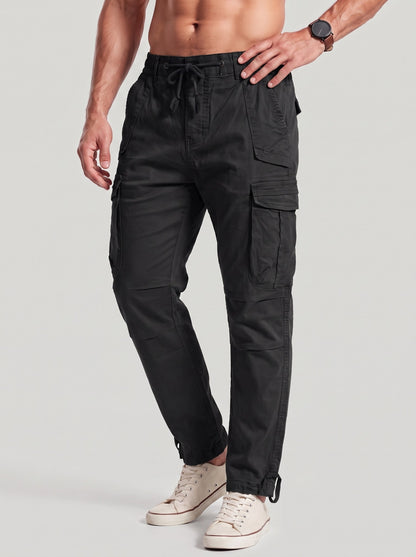 KZZ Men's Vintage Multi-Pocket Cargo Pants