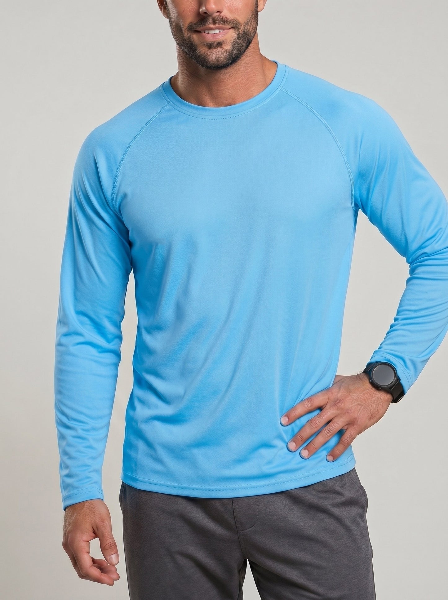 KZZ Men's Long-Sleeve Crew-Neck T-Shirt