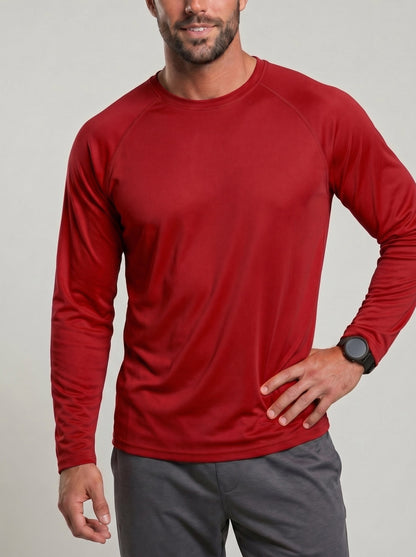 KZZ Men's Long-Sleeve Crew-Neck T-Shirt