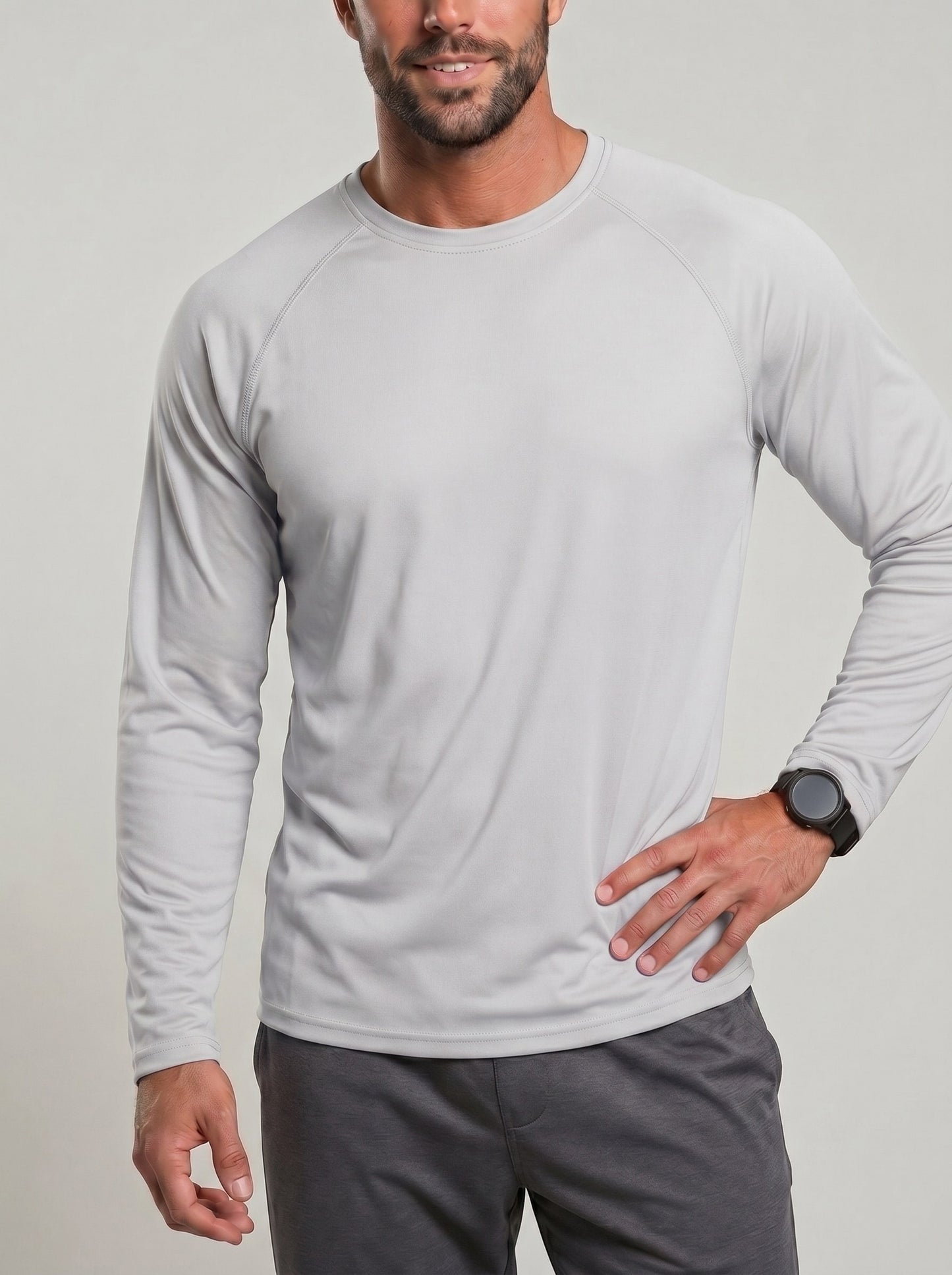 KZZ Men's Long-Sleeve Crew-Neck T-Shirt