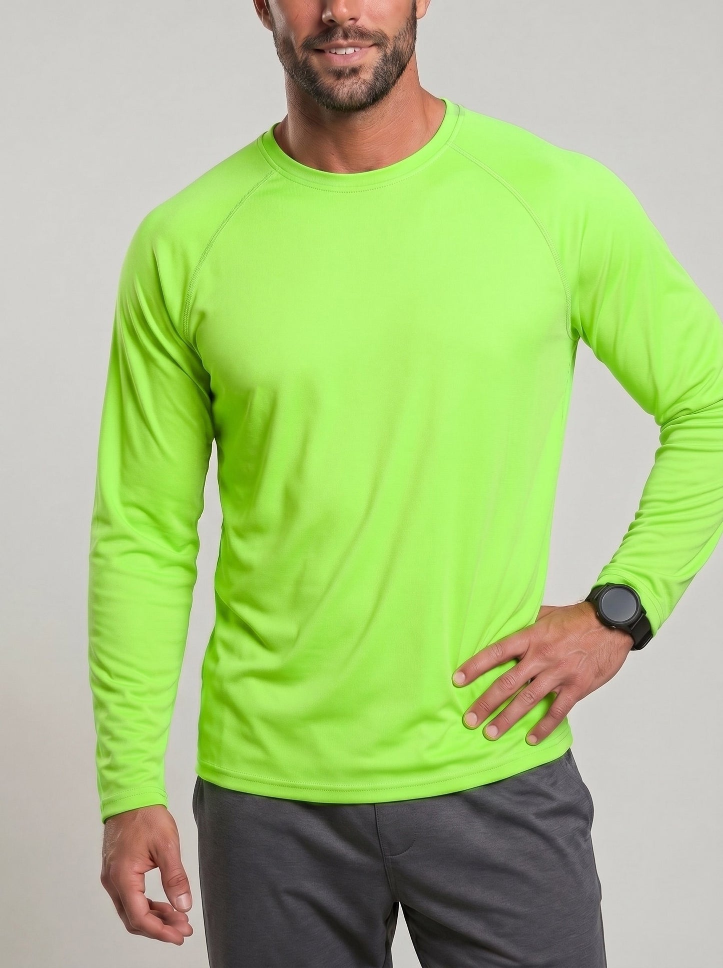 KZZ Men's Long-Sleeve Crew-Neck T-Shirt