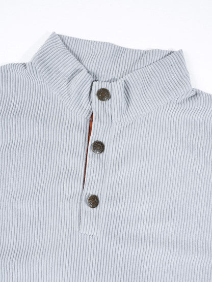 KZZ Men's Casual Long-Sleeve Waffle-Knit Pullover