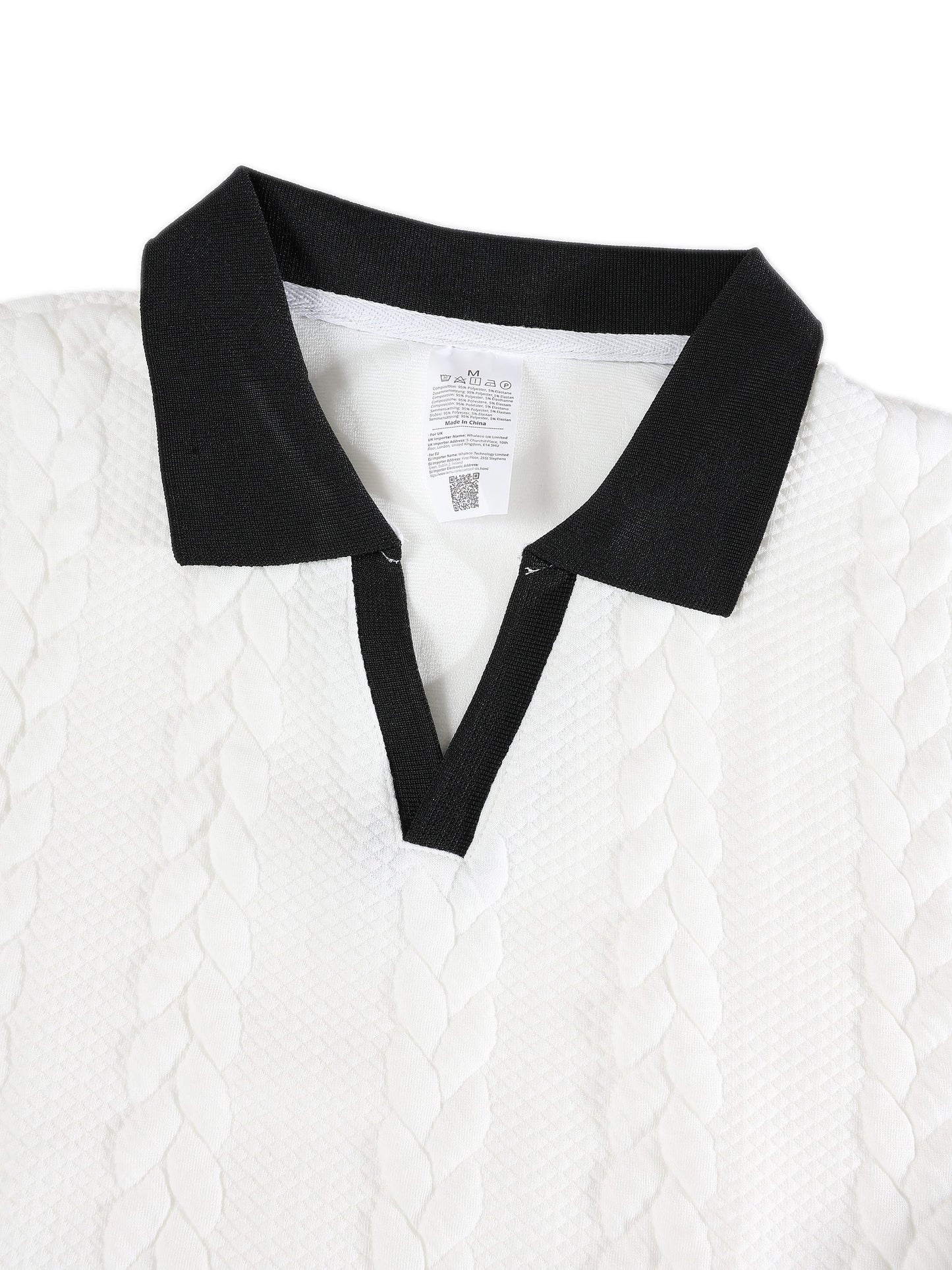 KZZ Men's Jacquard Textured Polo Shirt