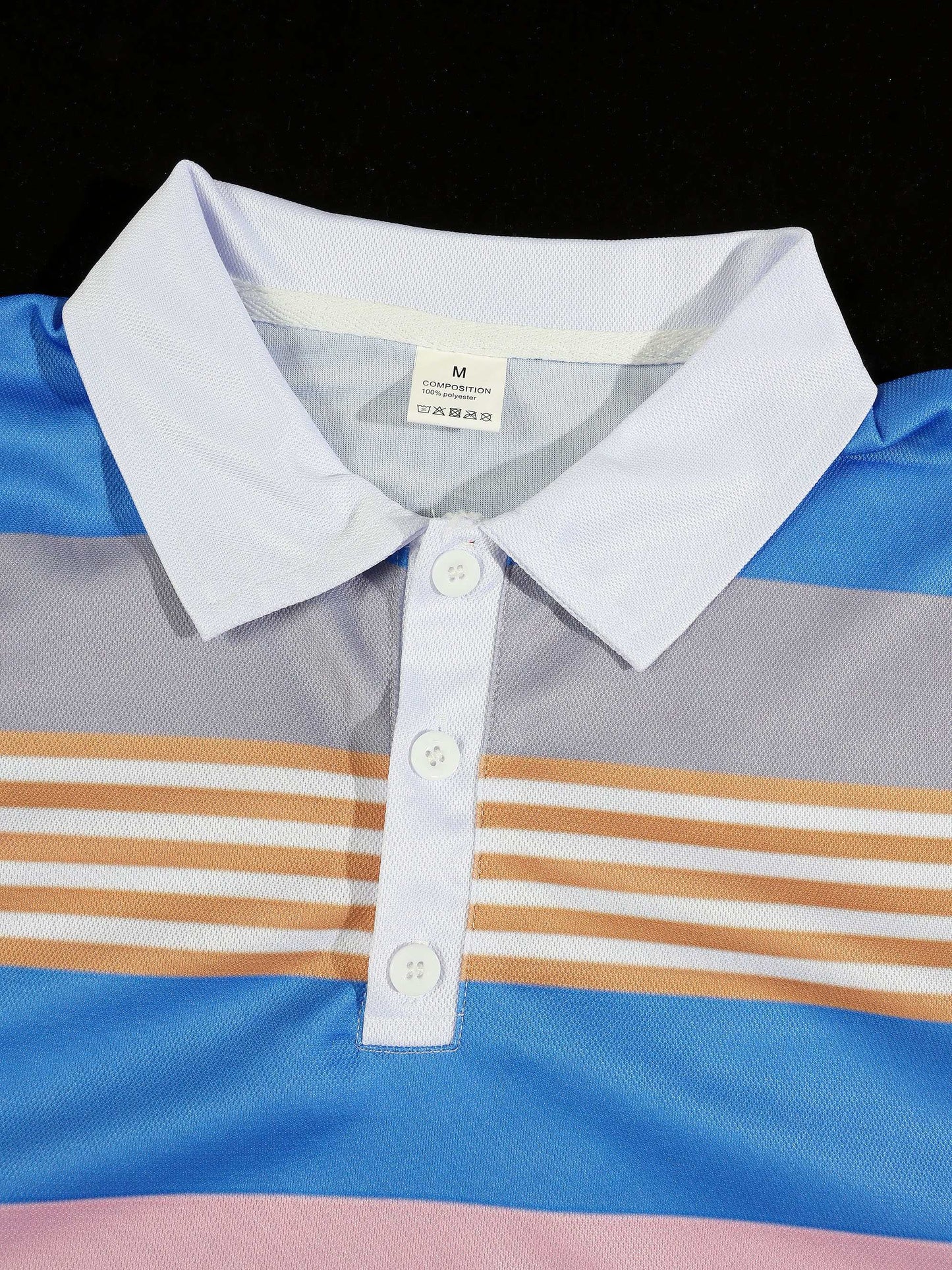 KZZ Men's Summer Striped Polo Shirt Set
