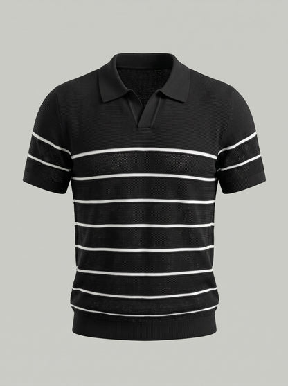 KZZ Men's Striped Short-Sleeve Top