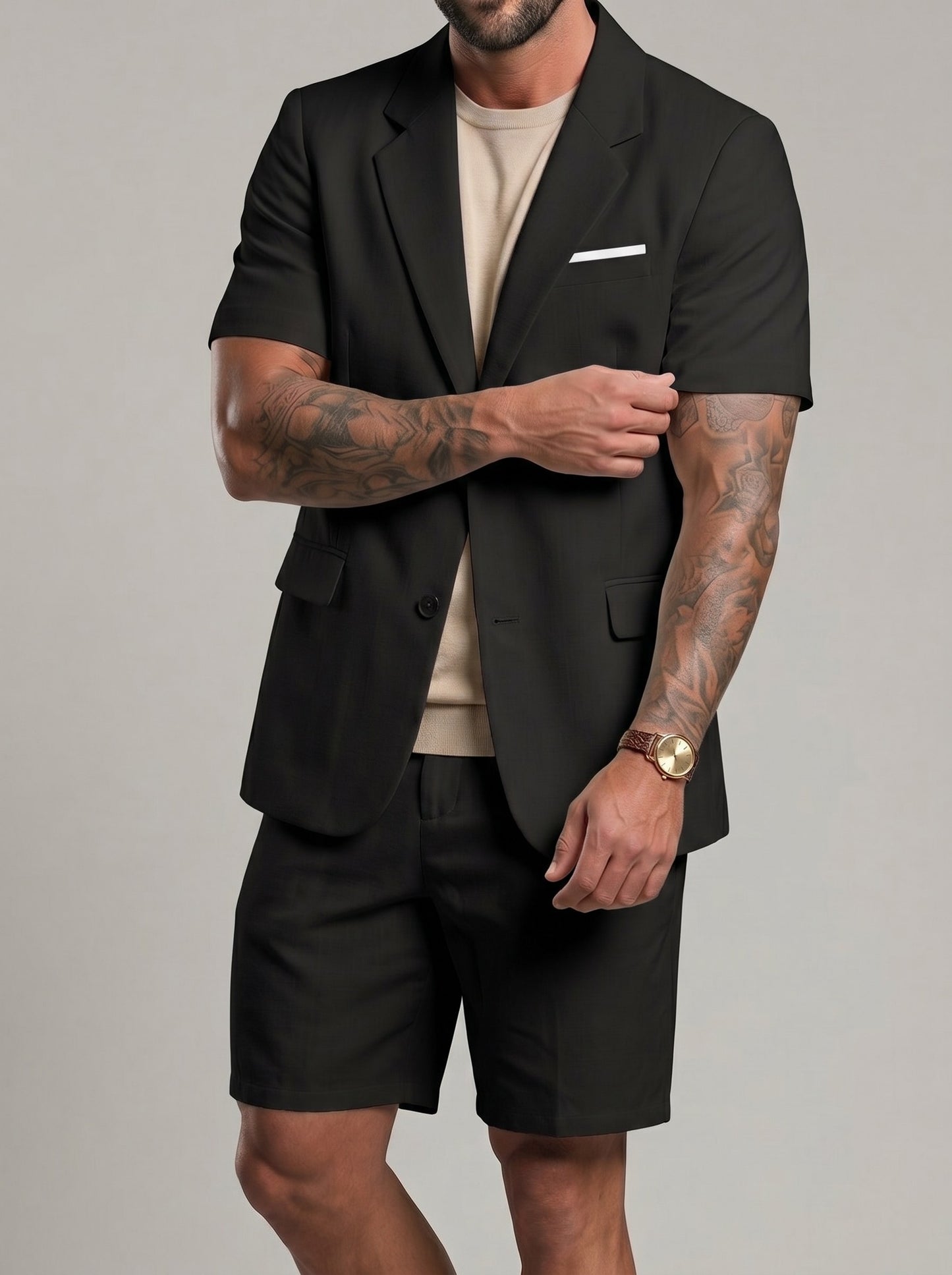 KZZ Short-Sleeve Blazer and Shorts