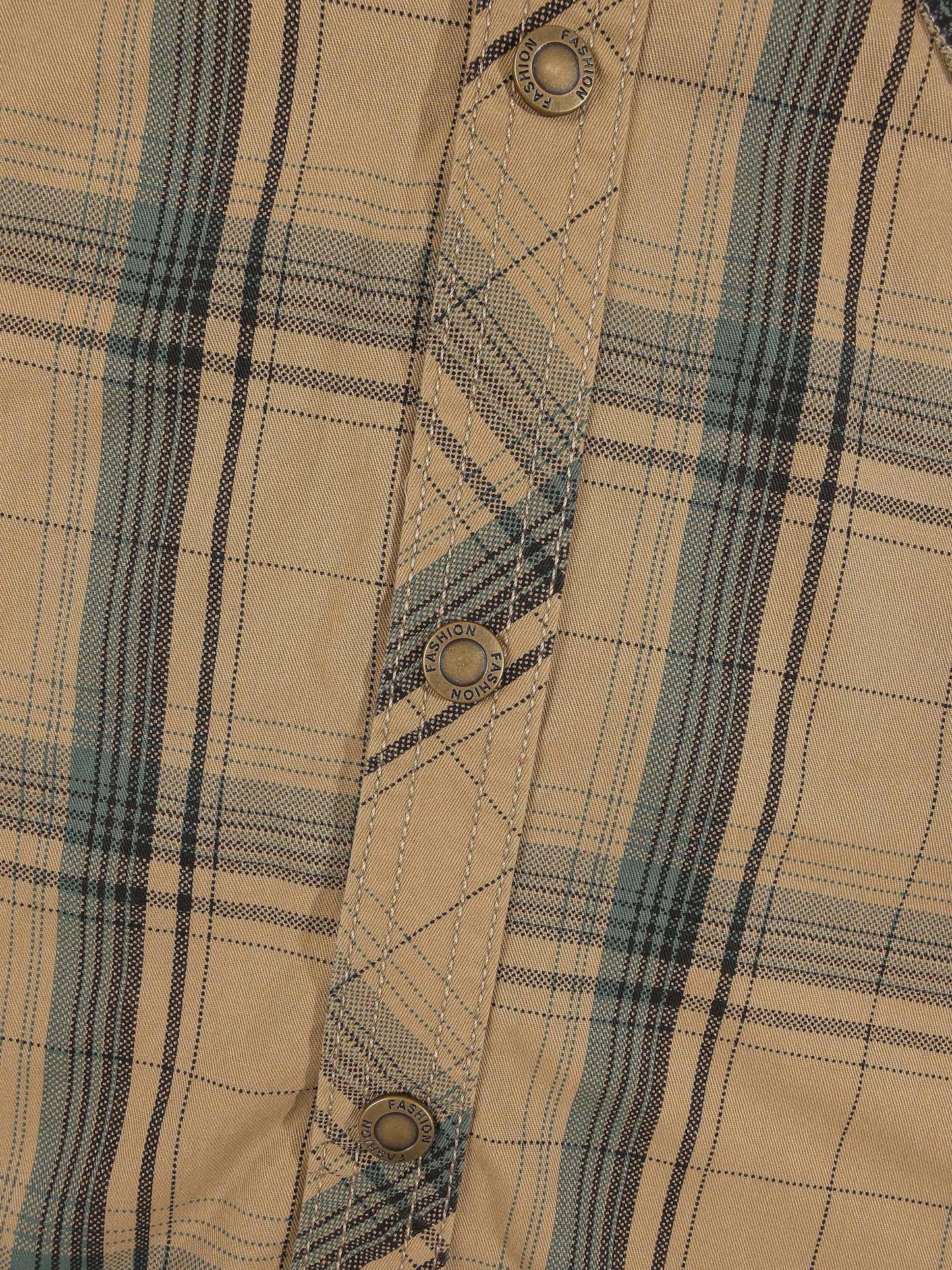 KZZ Men's Summer Short-Sleeve Plaid Shirt