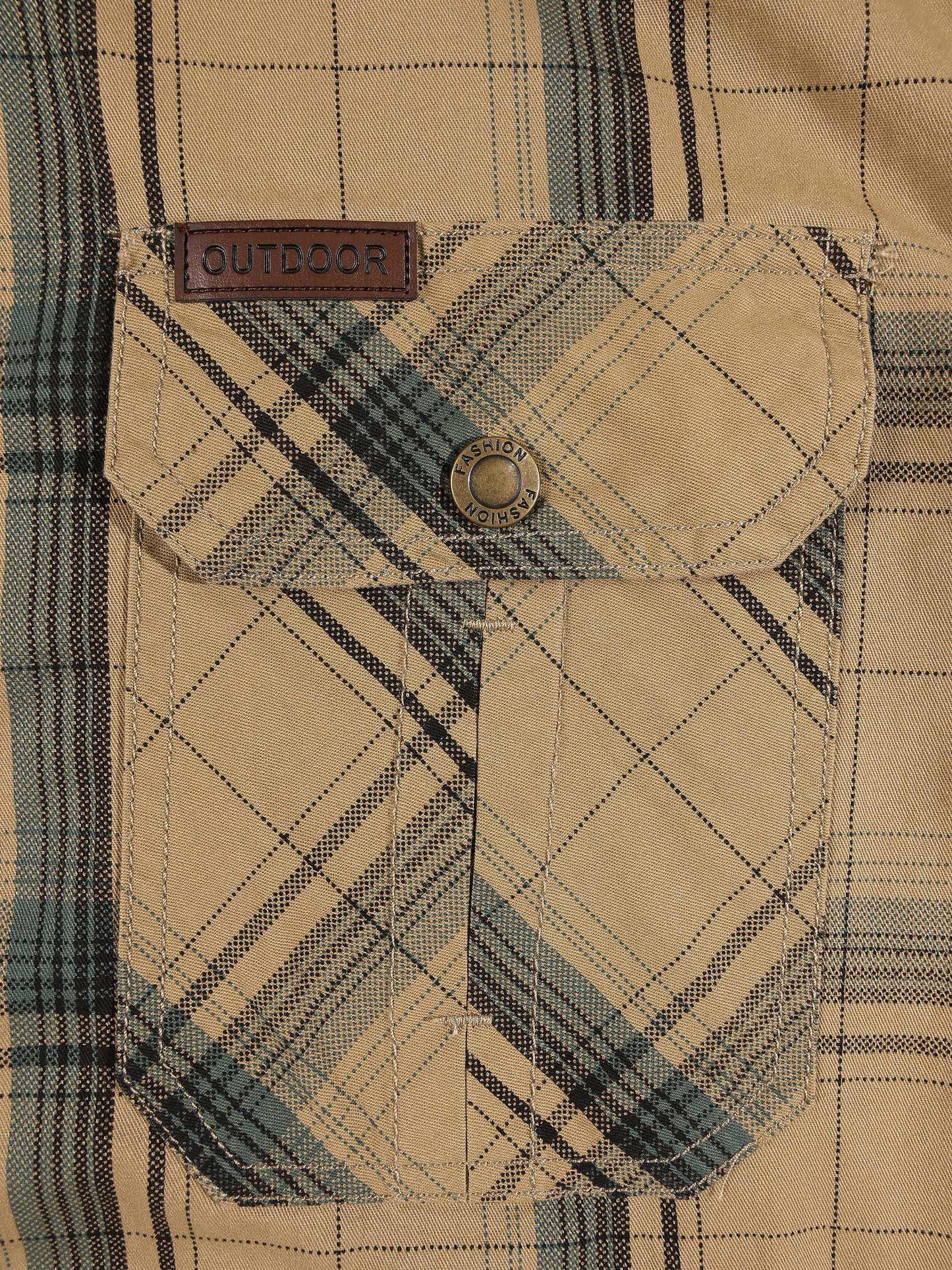 KZZ Men's Summer Short-Sleeve Plaid Shirt