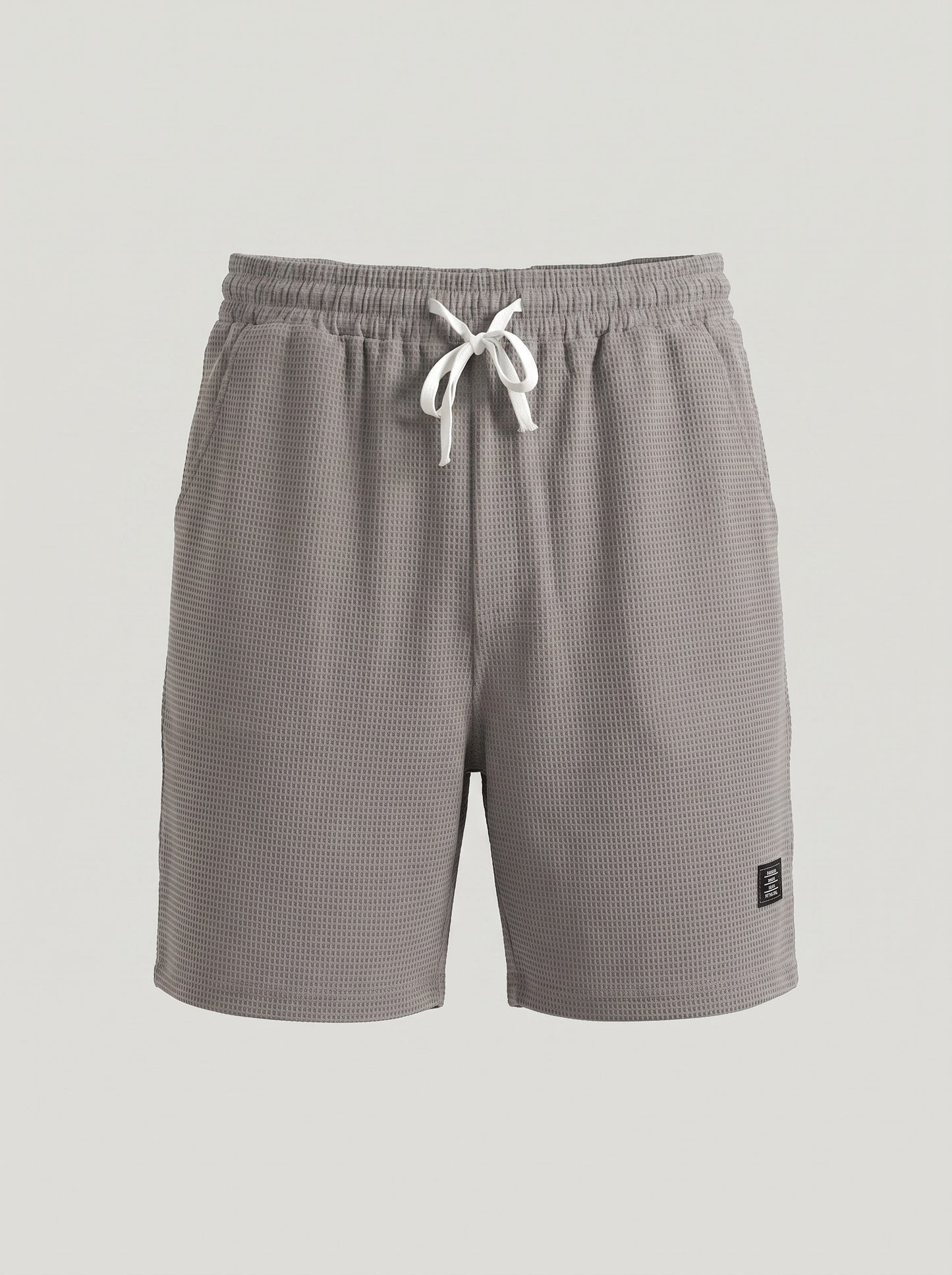 KZZ Men's Waffle-Knit Casual Shorts