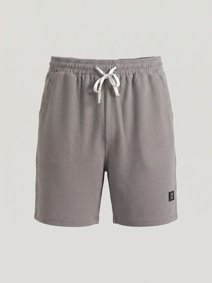 KZZ Men's Waffle-Knit Casual Shorts