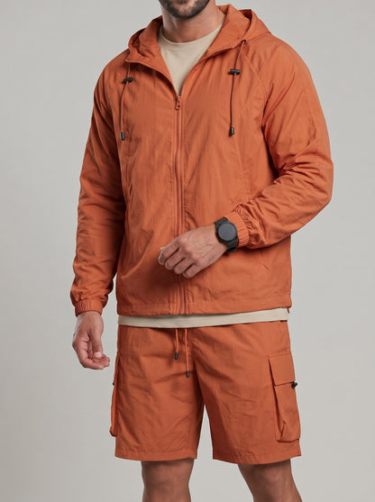 KZZ Loose-fitting hooded sun-protection jacket and shorts