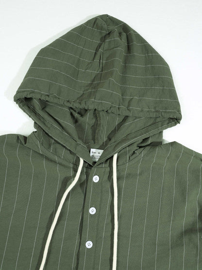 KZZ Men's striped hooded shirt