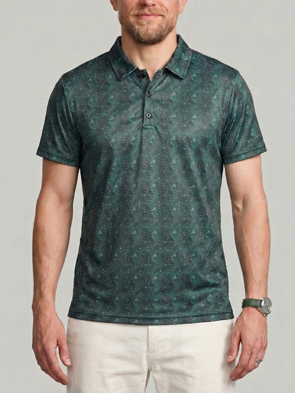 KZZ Men's Graphic Polo Shirt
